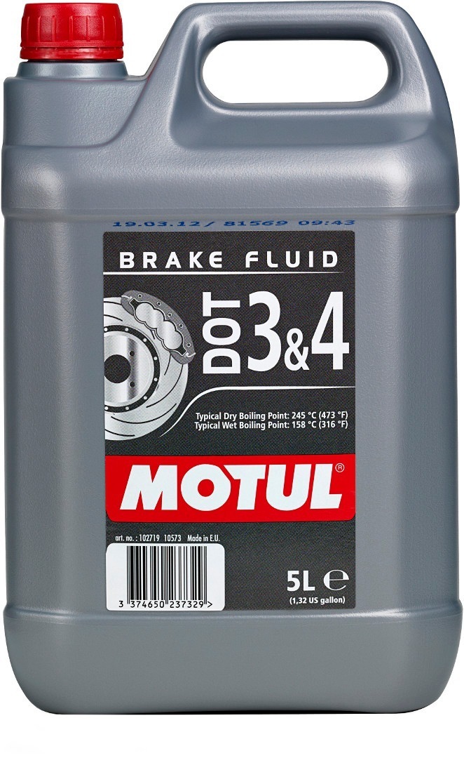 Тормозная жидкость MOTUL DOT 3&4, 5 литров тормозная жидкость motul dot 3