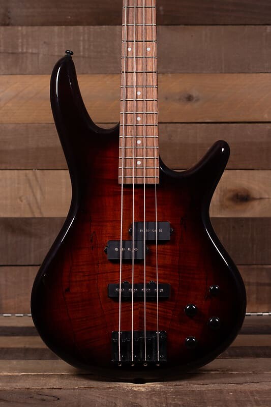 

Ibanez GSR200SM 4-струнная бас-гитара, Spalted Charcoal Brown Burst Gio 200 Series 4 String Bass