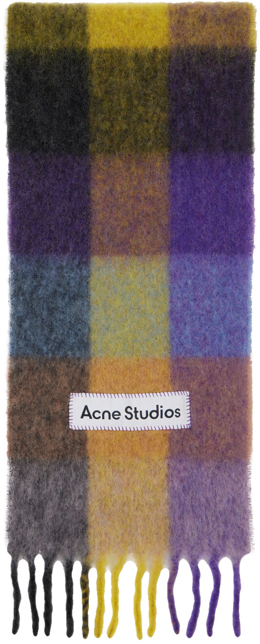 

Пурпурно-желтый шарф в клетку Acne Studios