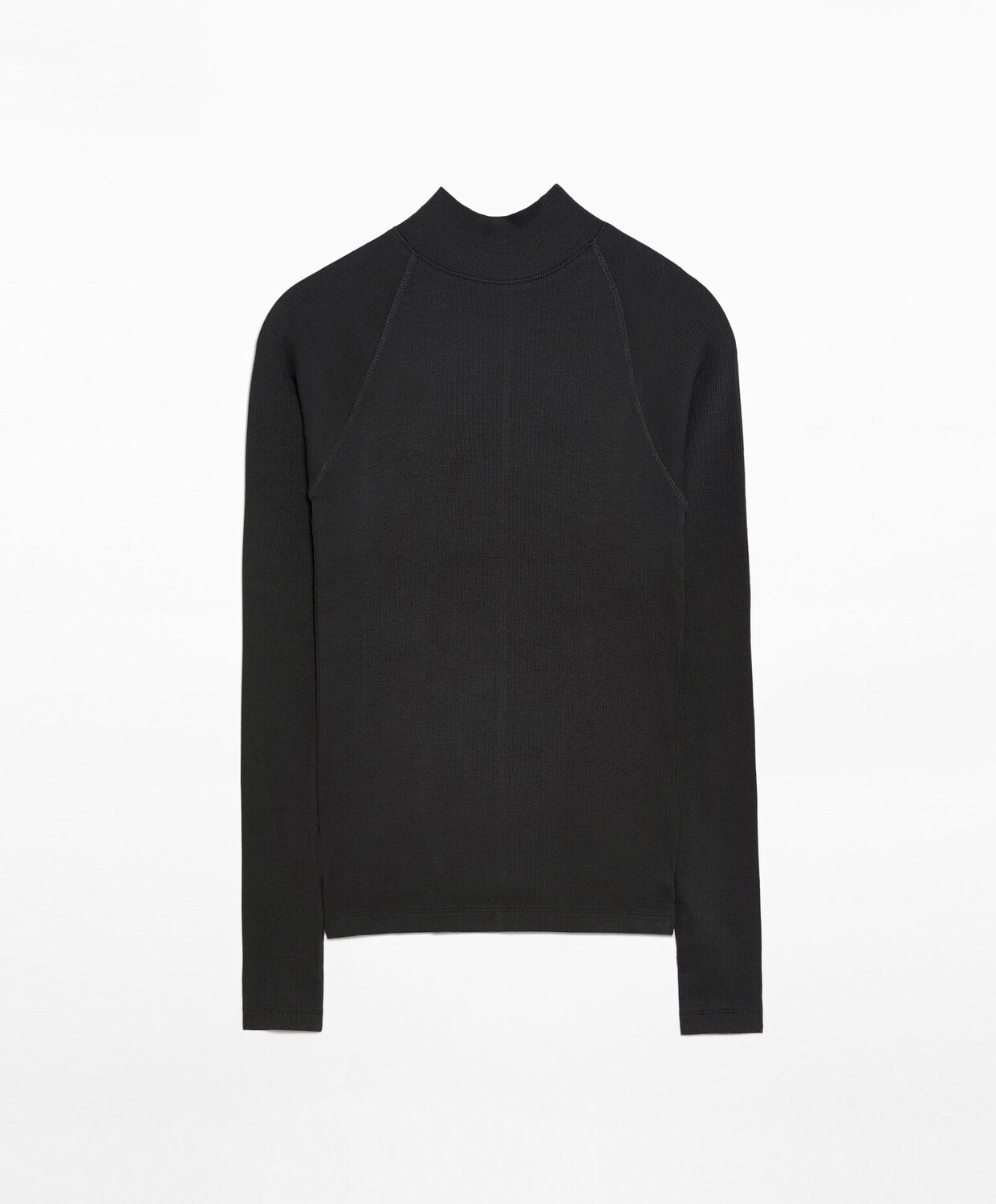 Футболка с длинным рукавом Oysho Long Sleeved Cotton And Modal, черный