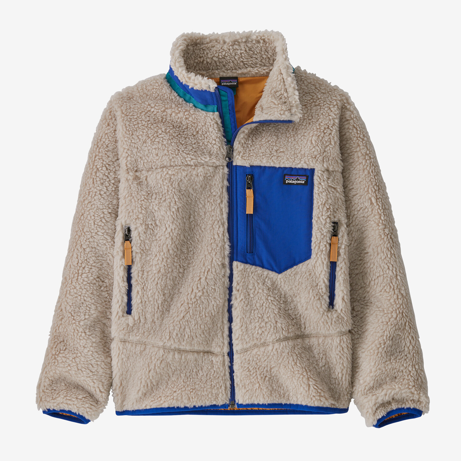 

Детская флисовая куртка Retro-X Patagonia, цвет Natural w/Passage Blue