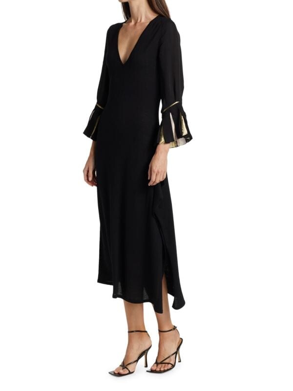 

Платье миди с металлическими манжетами Roland Mouret Black