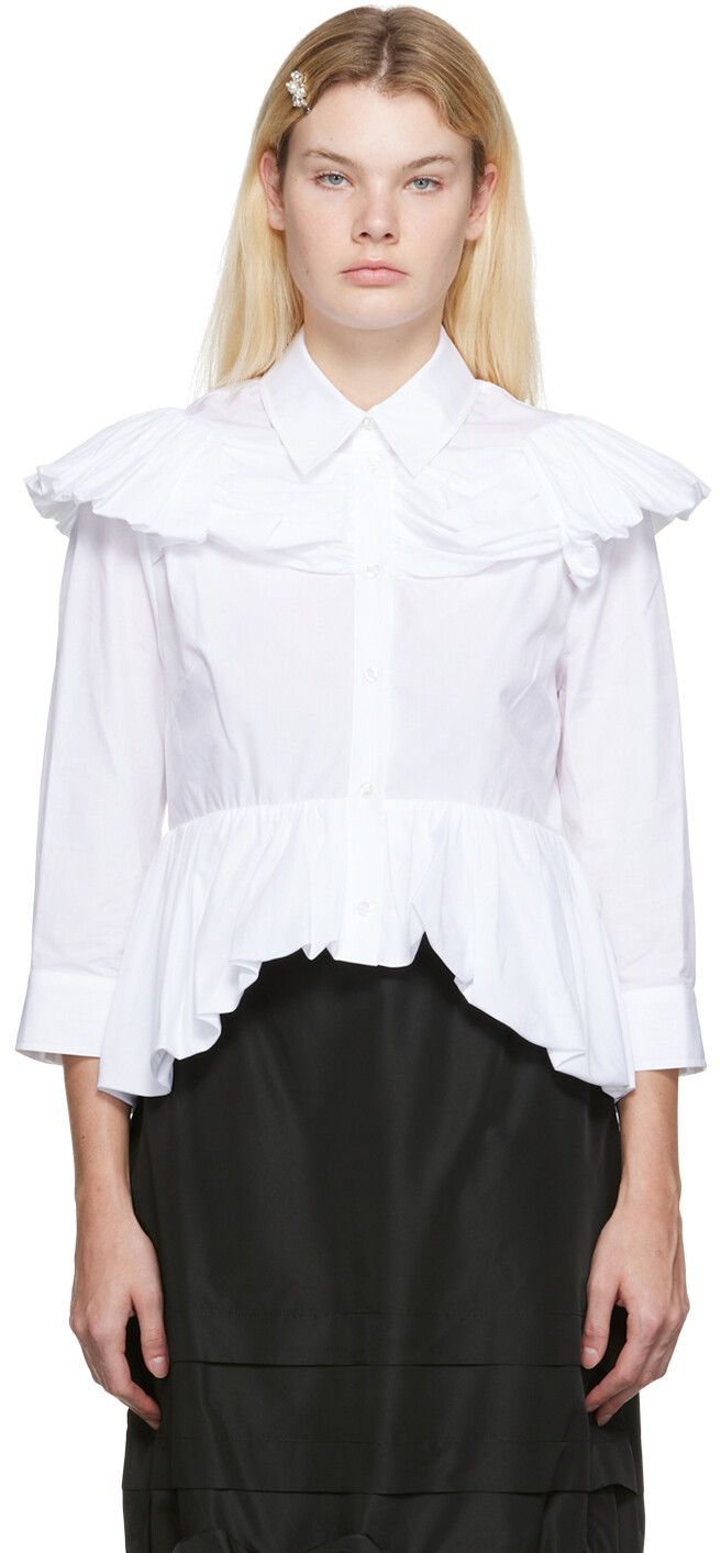 

Белая рубашка с баской Simone Rocha