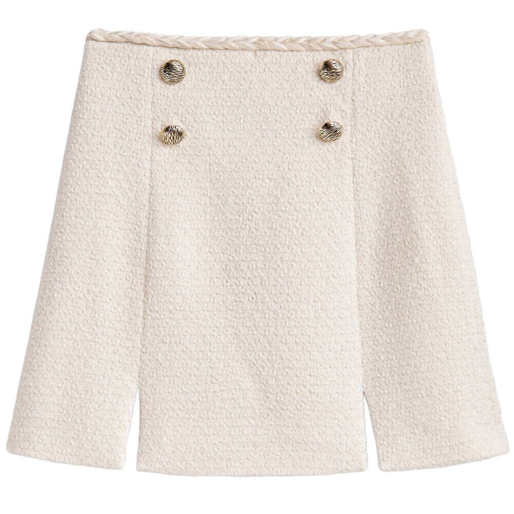 

Юбка Massimo Dutti Textured, кремовый
