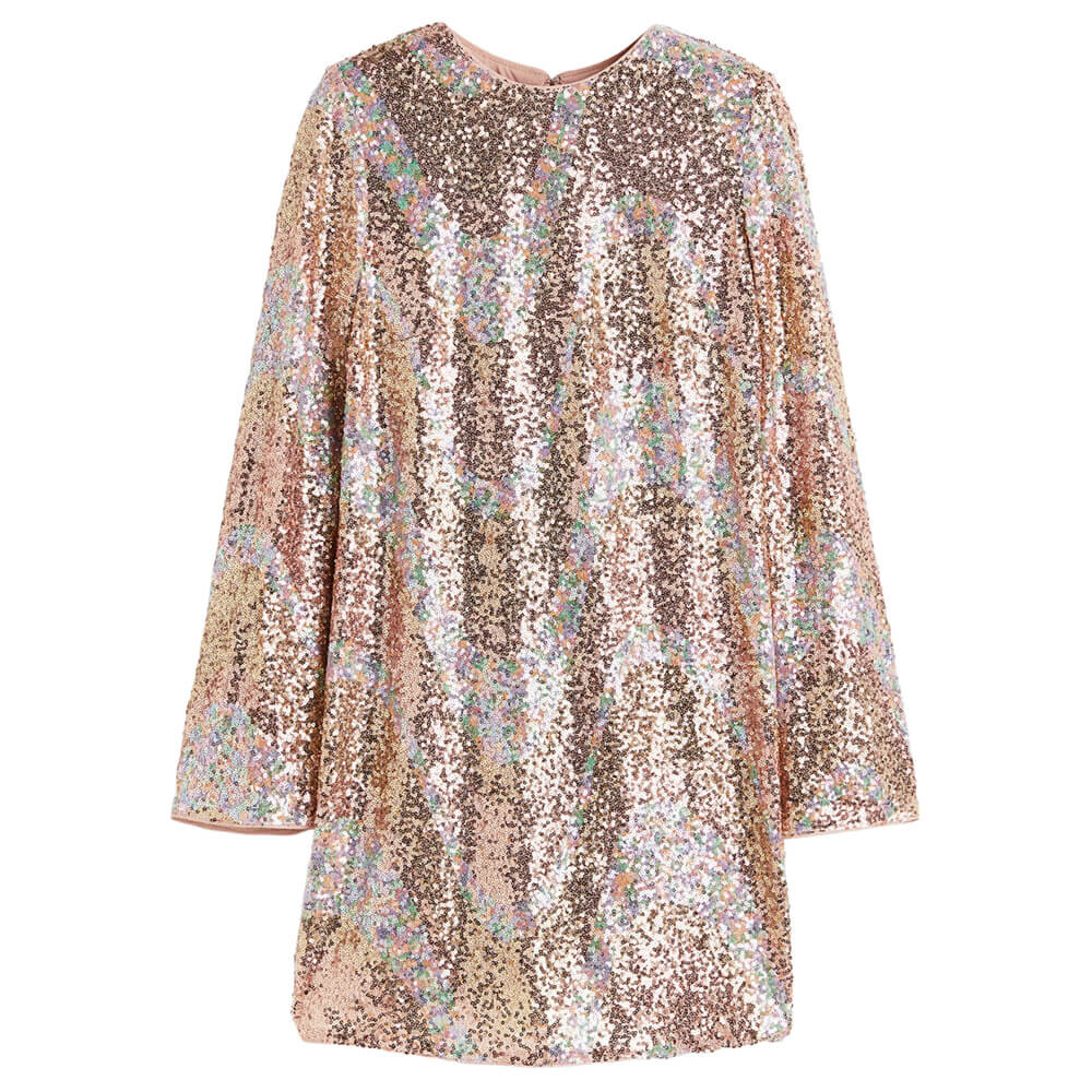 

Платье H&M Sequined, розовое золото/мультиколор