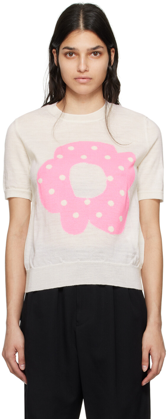 

Белый цветочный свитер Comme des Garçons Girl