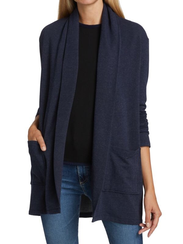 

Двусторонний кардиган из ткани френч терри Majestic Filatures Navy