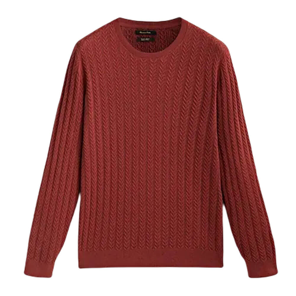 

Свитер Massimo Dutti Cable Knit, бордовый