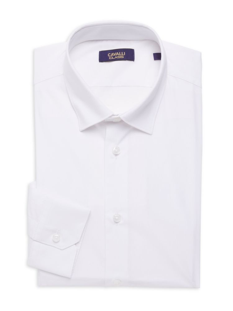 Классическая рубашка узкого кроя Cavalli Class By Roberto Cavalli, белый