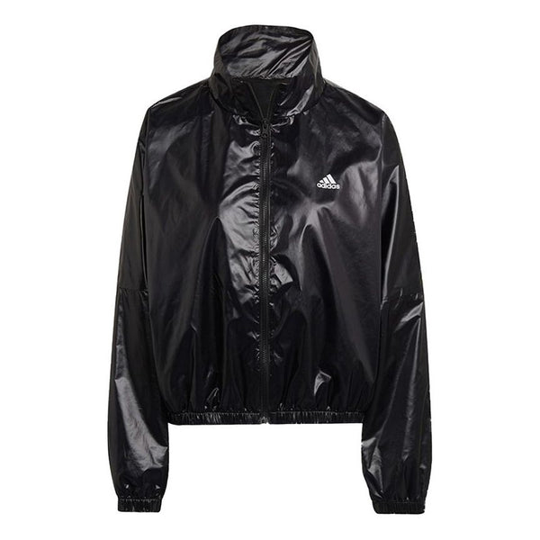 Куртка Adidas Wvn Logo Printing Glossy Stand Up Collar Coat Black, Черный