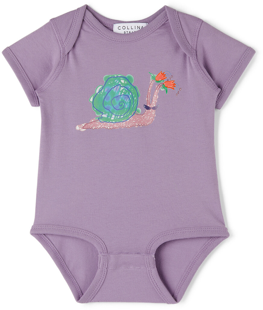 

Эксклюзивное боди SSENSE Baby Purple с принтом улитки Collina Strada