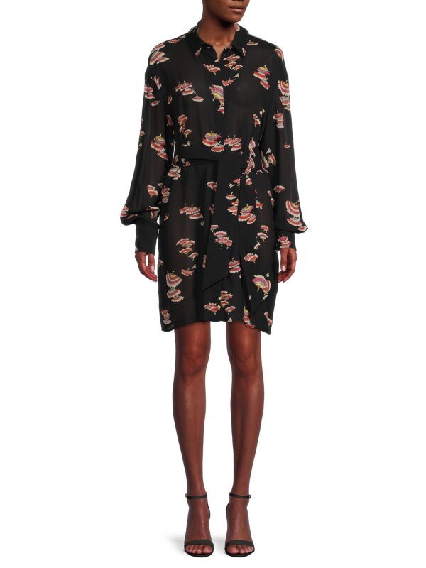

Платье с принтом и галстуком Sonia Rykiel Black multi