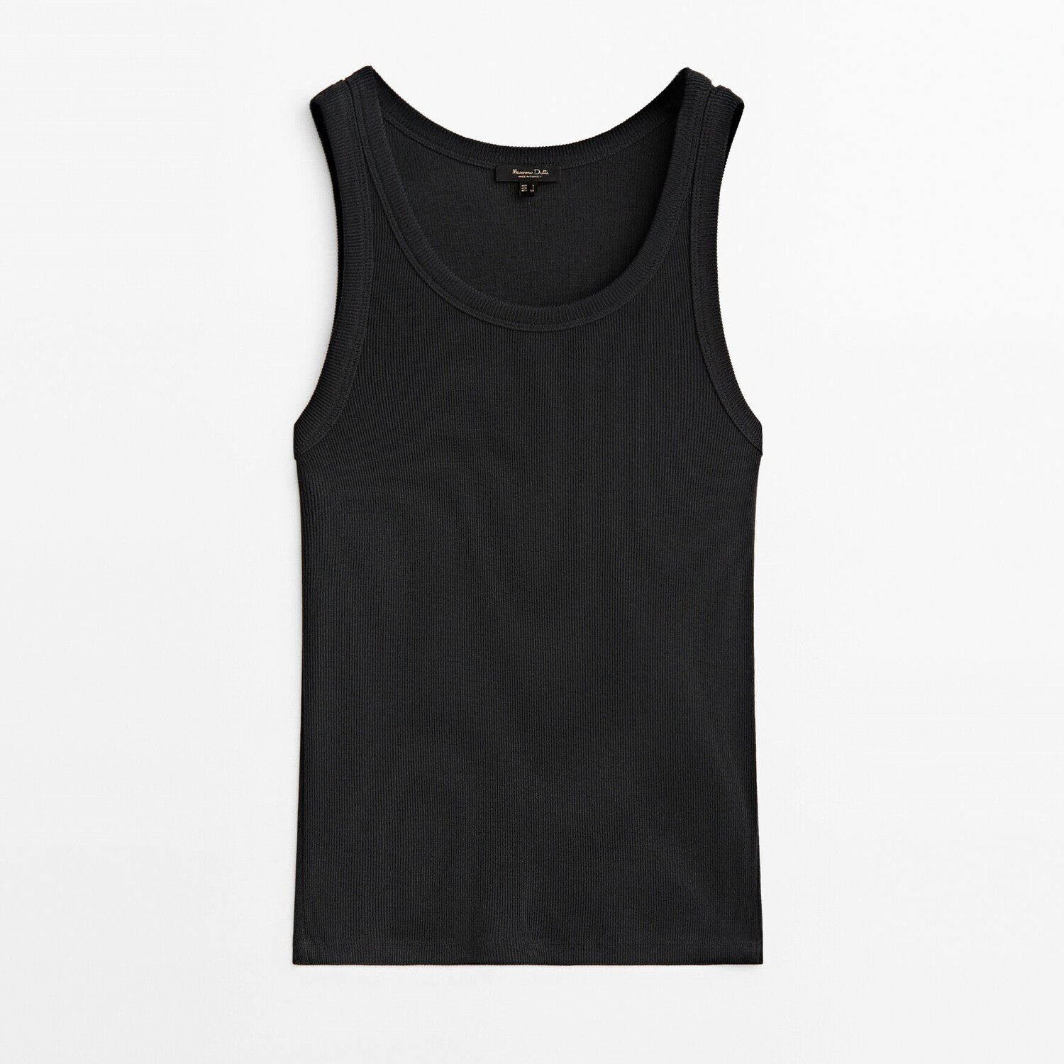 

Майка Massimo Dutti Ribbed Sleeveless, темно-серый