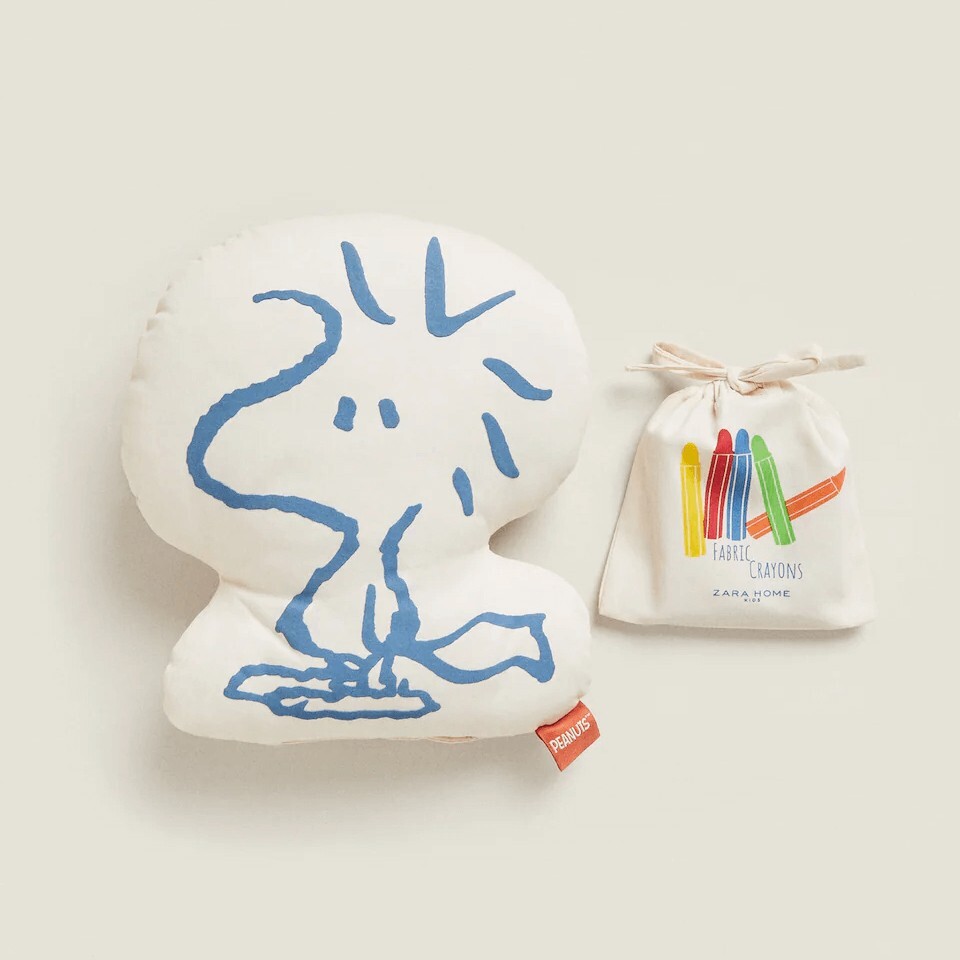 

Подушка для раскрашивания Zara Home Woodstock Peanuts, белый/синий