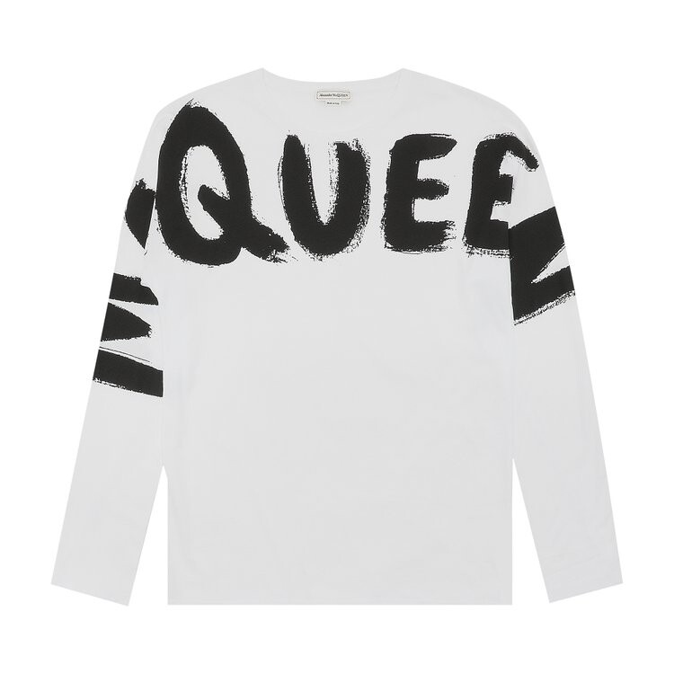 

Футболка Alexander McQueen Graffiti Long-Sleeve T-Shirt 'White/Mix', белый