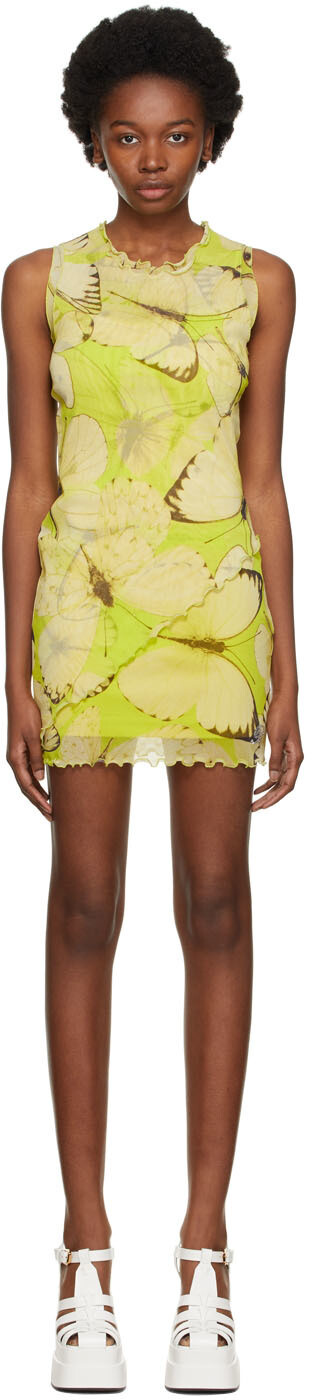 

Желтое короткое платье из фатина Blumarine