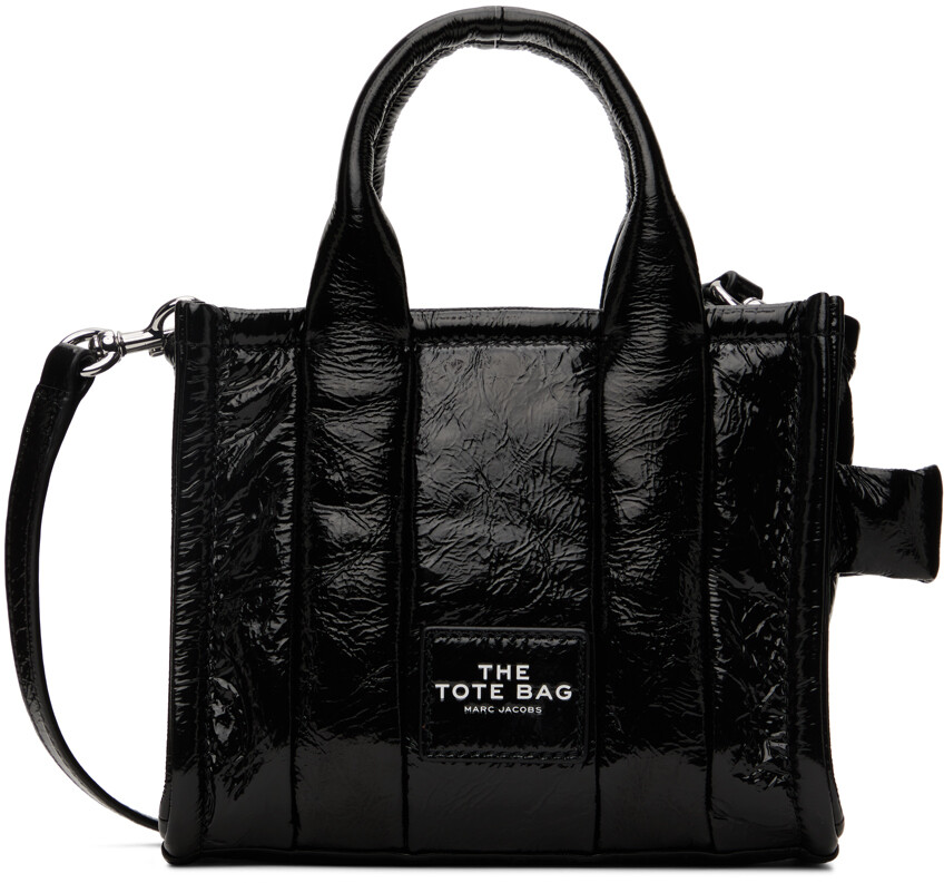 

Черная объемная сумка-тоут Micro 'The Shiny Crinkle' Marc Jacobs, Черный