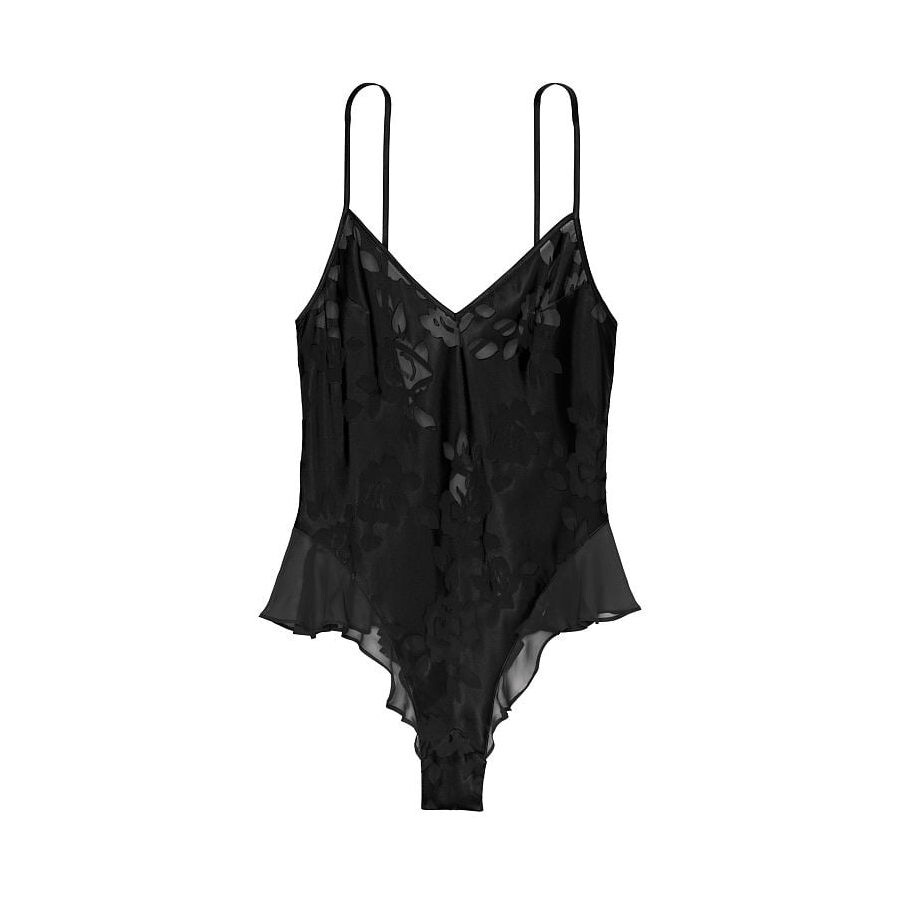 Боди Victoria's Secret Archives Burnout Satin Teddy, черный фото