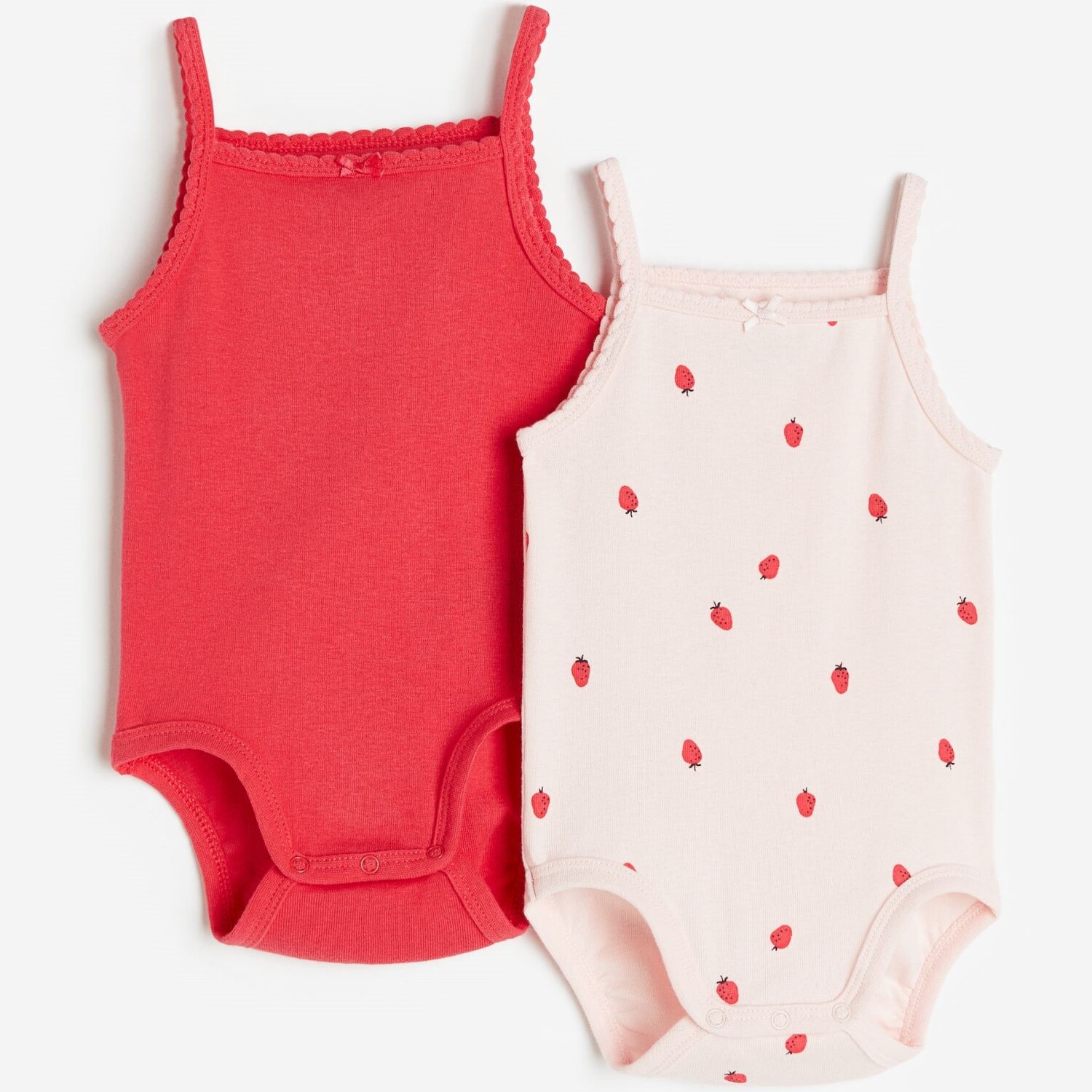 Комплект боди H&M Strawberries Sleeveless Cotton, 2 пары, красный