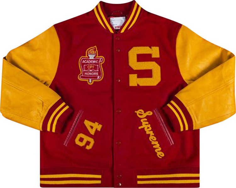 Куртка Supreme Team Varsity Jacket 'Red', красный куртка supreme team varsity jacket red красный