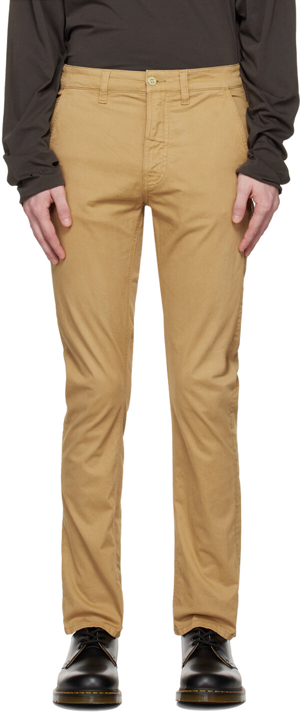 

Бежевые зауженные брюки Adam Nudie Jeans, Бежевый