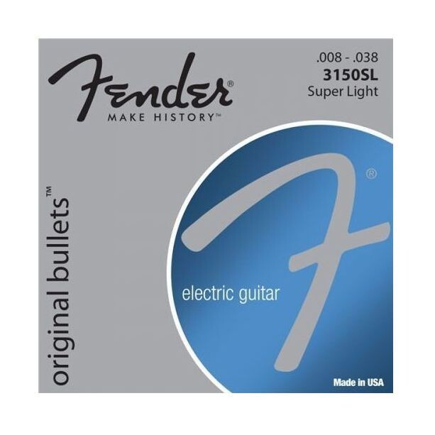 

Струны Fender 3150SL для электрогитары с пулевидным наконечником чистый никель (8-38 тонометра)