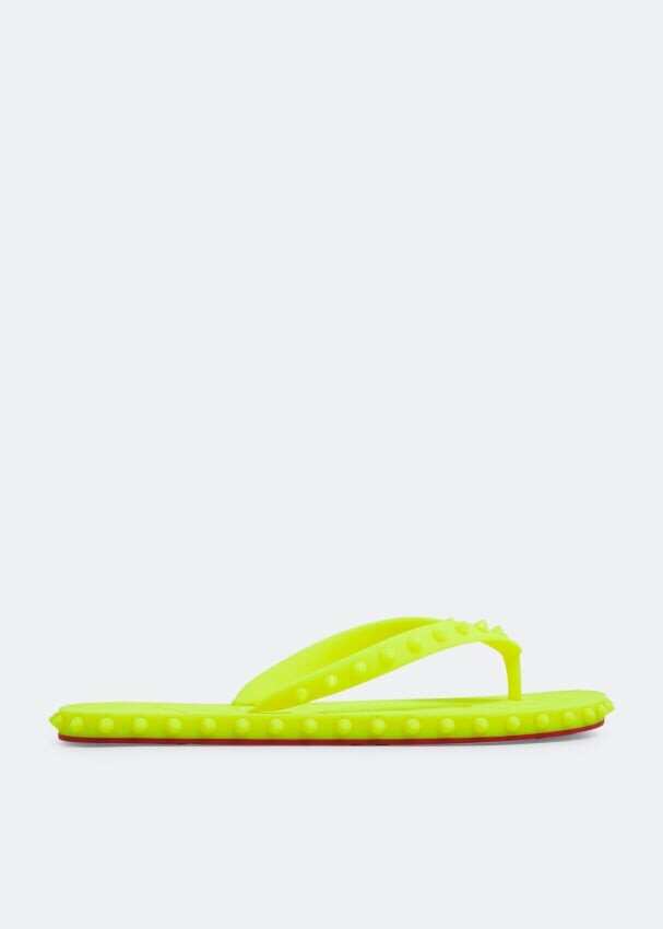 

Шлепанцы CHRISTIAN LOUBOUTIN Super Loubi flip flops, желтый