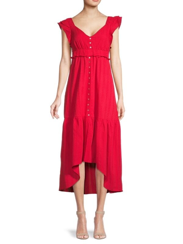 

Оригинальное текстурированное платье миди Betsey Johnson Red