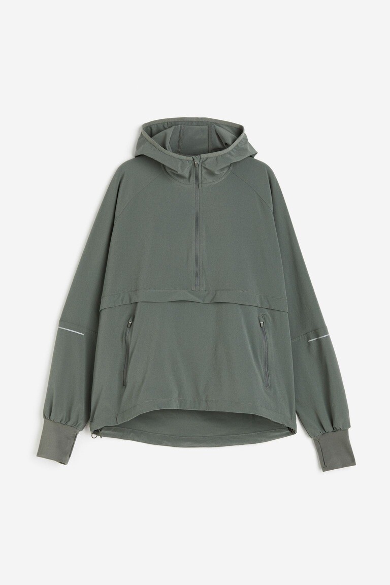 

Беговая куртка свободного кроя H&M, хаки
