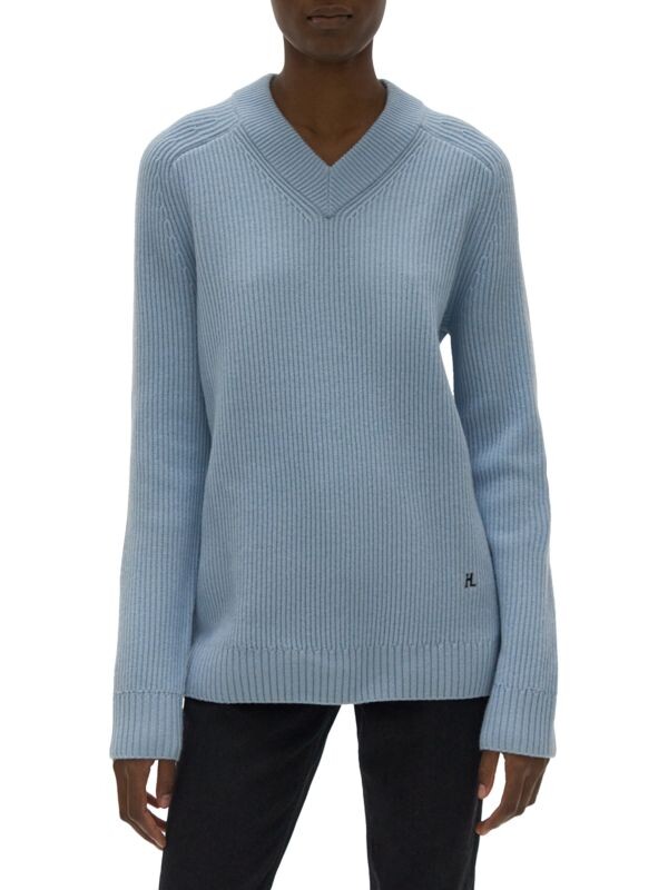 

Свитер из шерсти и кашемира с v-образным вырезом Helmut Lang Periwinkle