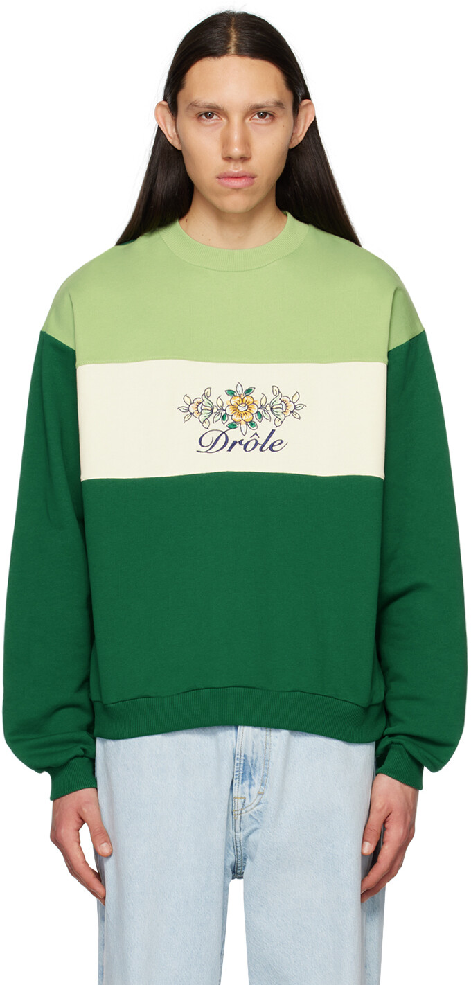 

Зеленая толстовка Le Sweatshirt Drôle Fleuri Drôle De Monsieur