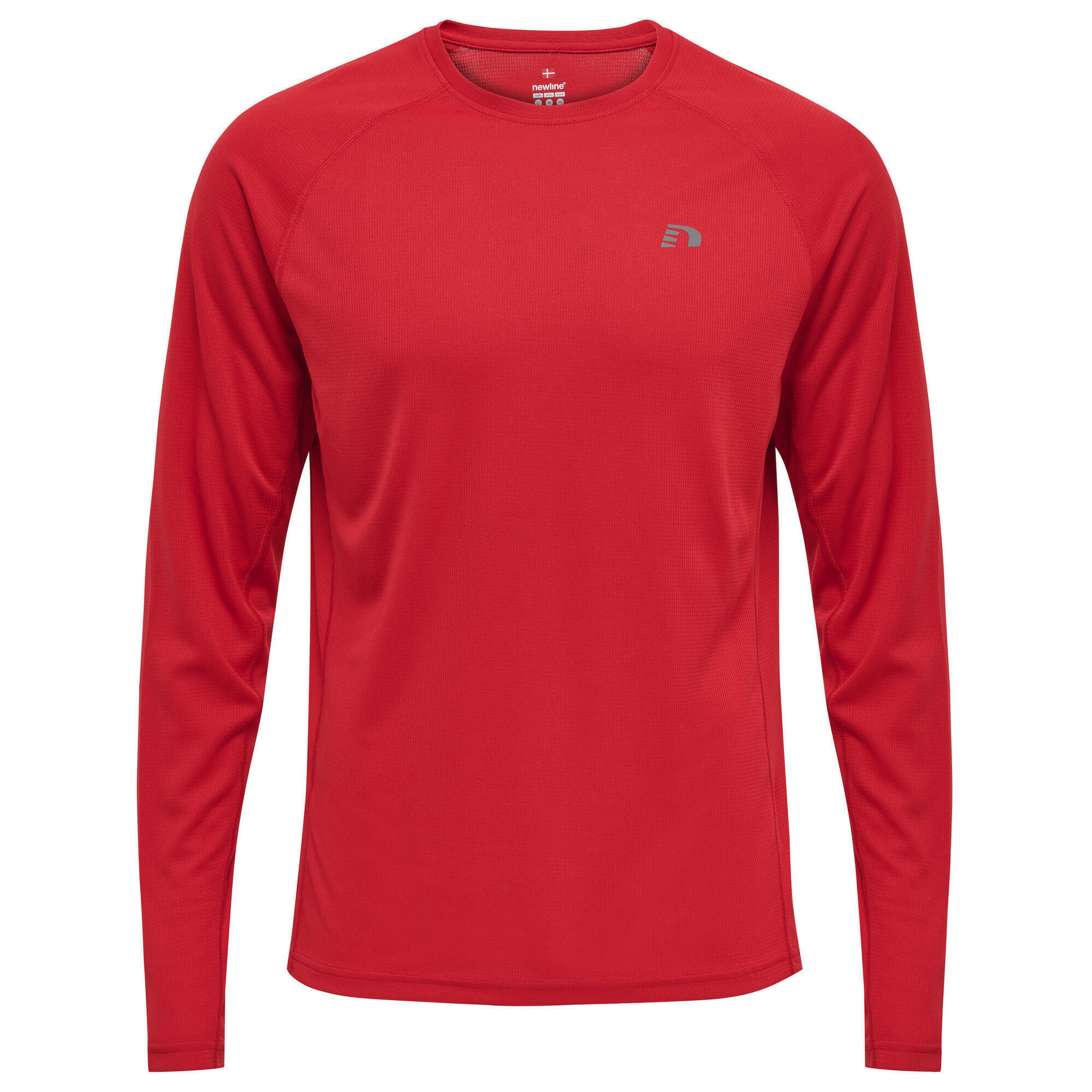 Мужская футболка Core Running L/S Мужская футболка L/S NEWLINE, малиновый красный/красный/красный
