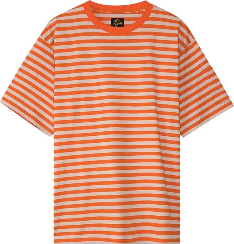 

Футболка Needles Striped Tee 'Orange/Beige', оранжевый