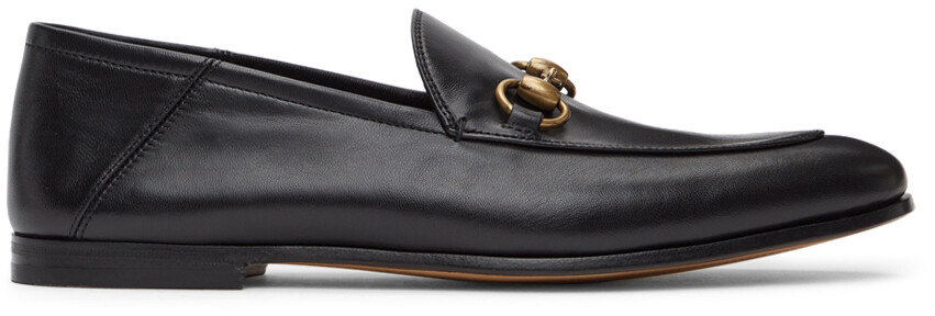 

Черные кожаные лоферы Horsebit Gucci, Черный