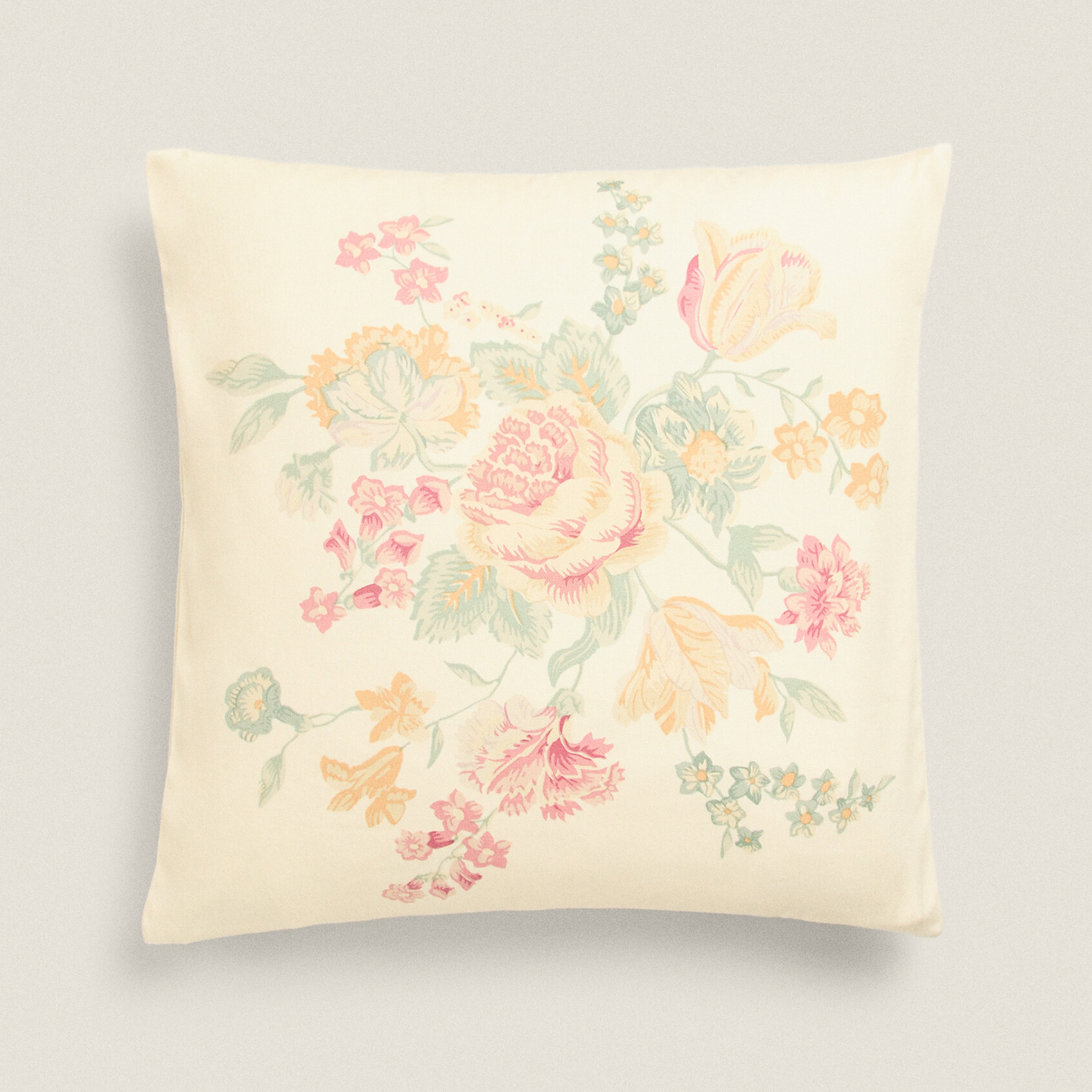 Чехол для подушки Zara Home Floral Print, светло-бежевый