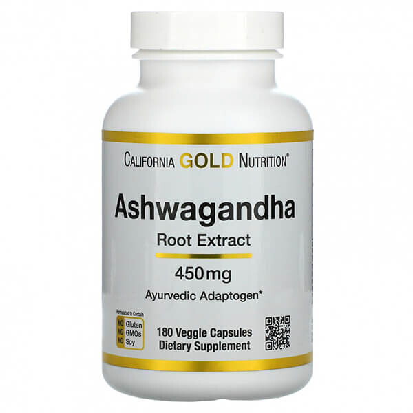 

Экстракт ашваганды California Gold Nutrition 450 мг, 180 капсул