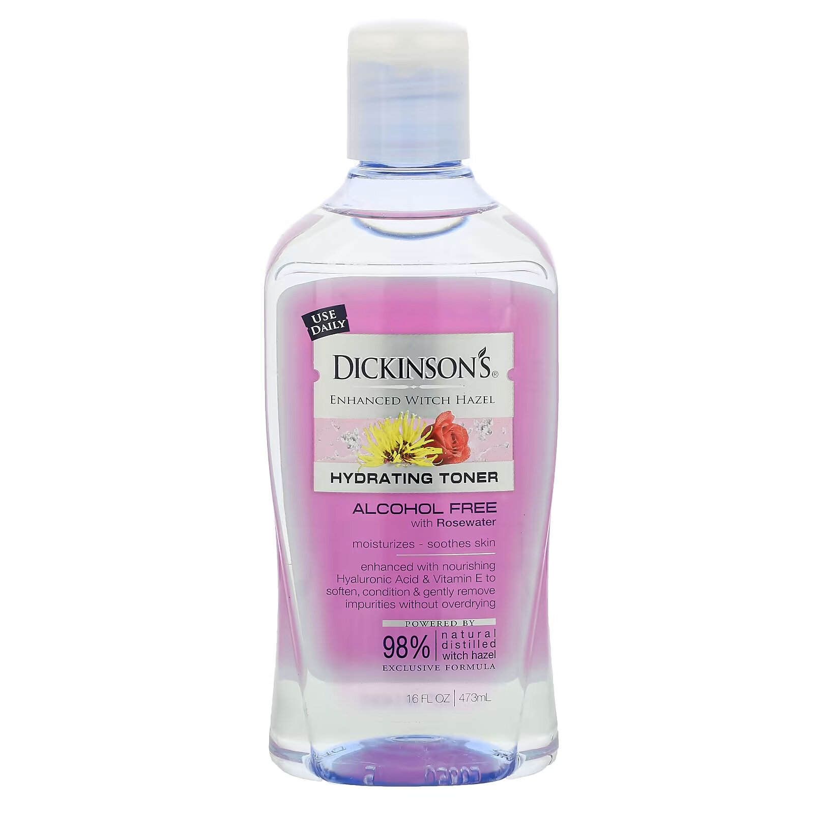 Dickinson Brands, улучшенная формула гамамелиса, увлажняющий тоник с розовой водой, без спирта, 473 мл (16 жидк. унций) dickinson brands гамамелис для лица и тела 16 жидких унций 473 мл