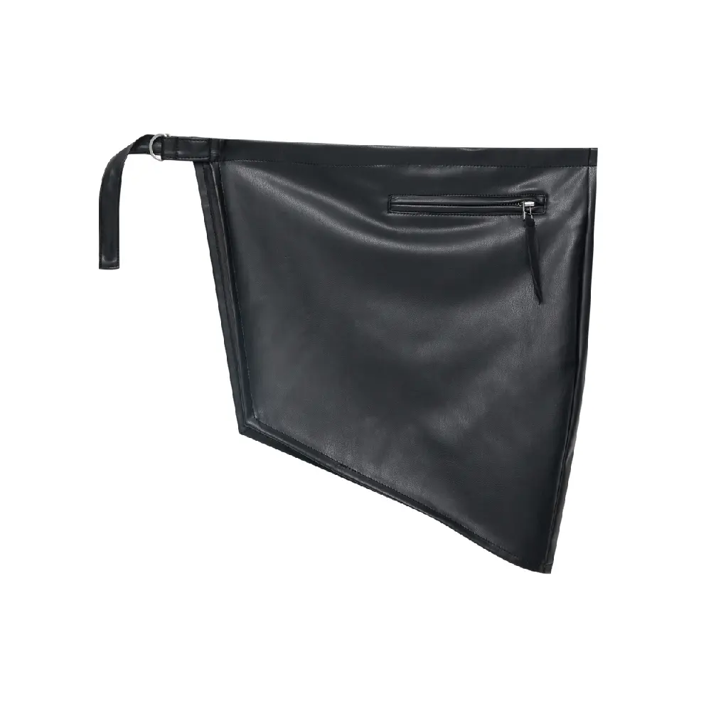 

Юбка Pull&Bear Leather Effect Wraparound Mini, черный