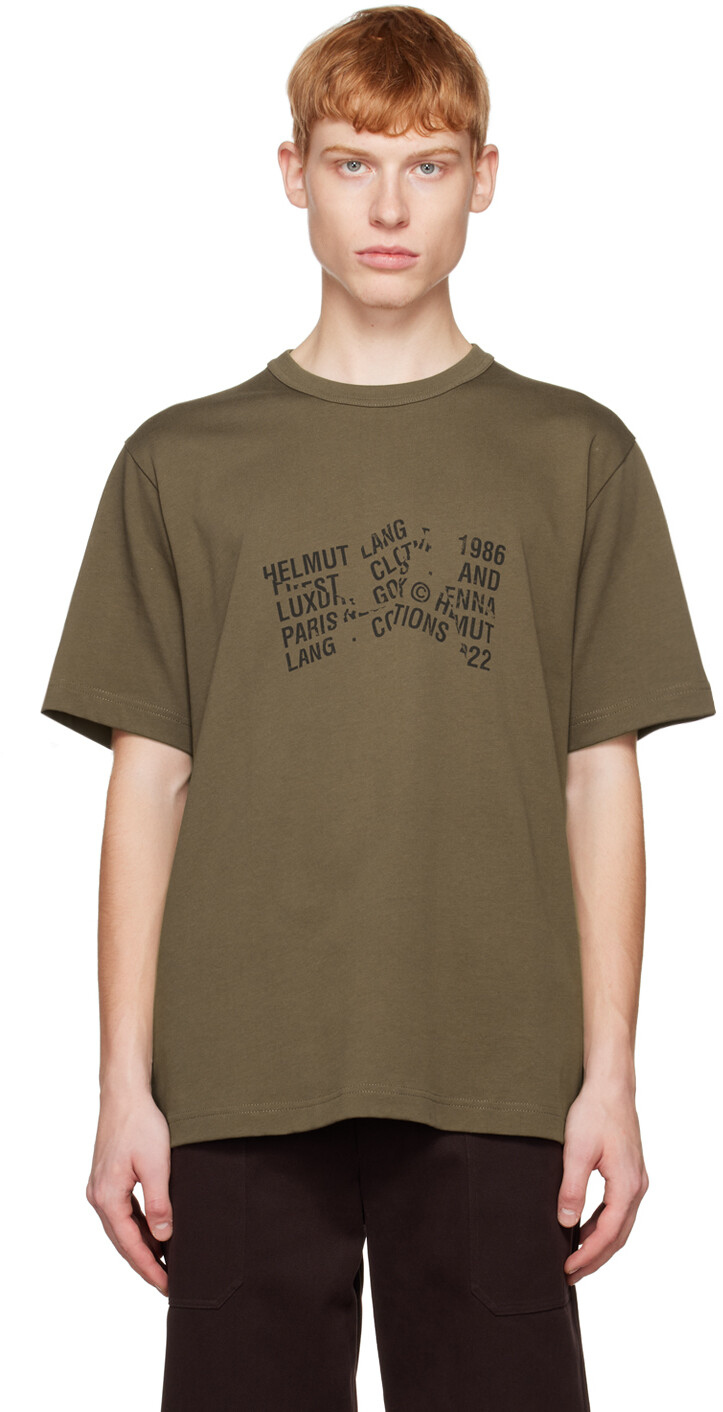 

Коричневая мятая футболка Helmut Lang
