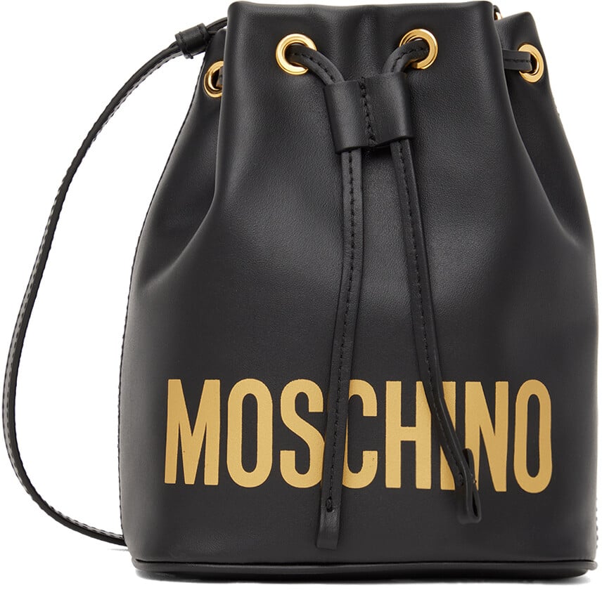 

Черный клатч с логотипом Moschino