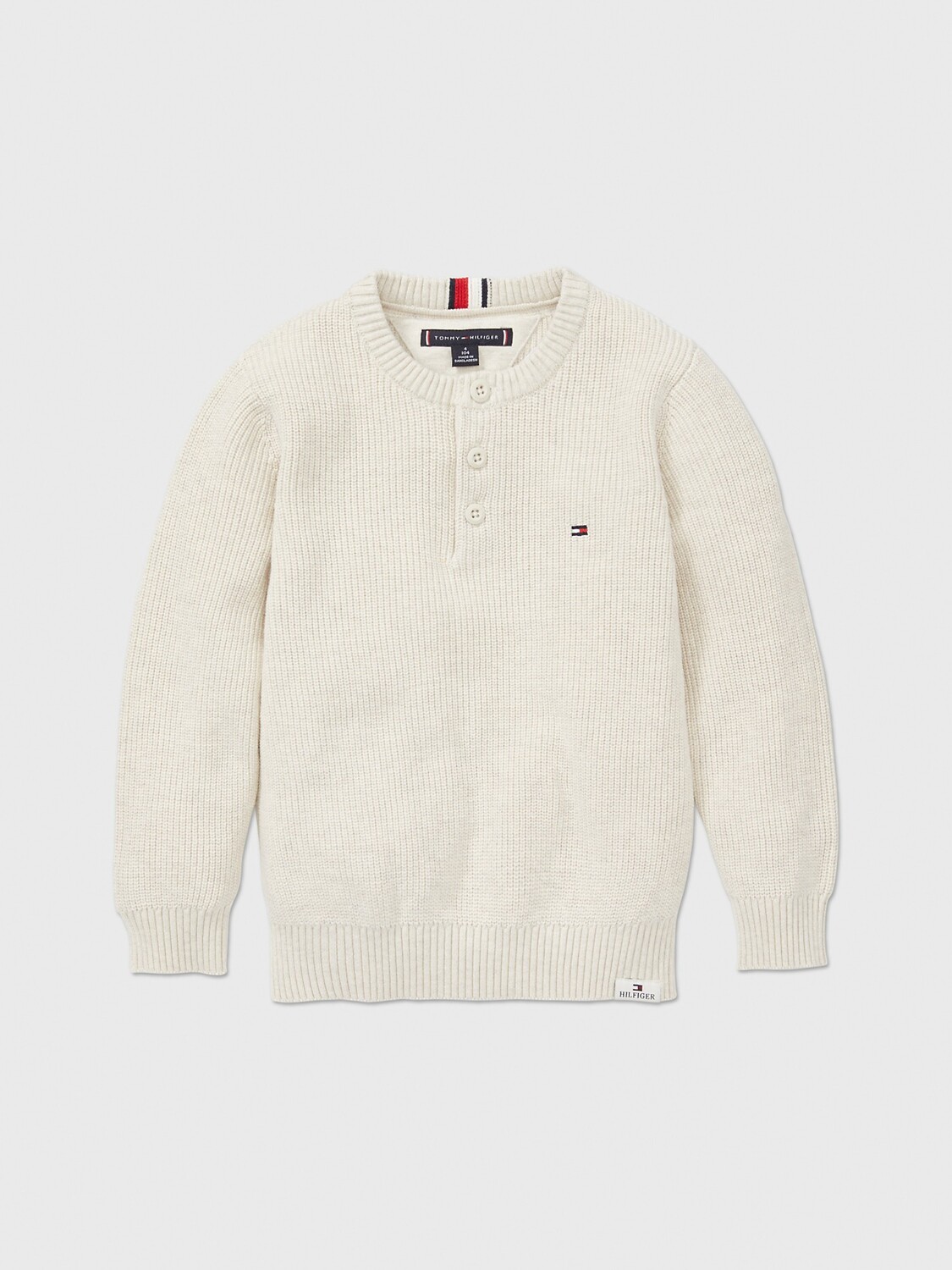 

Детский свитер хенли Tommy Hilfiger, stony beige / меланж