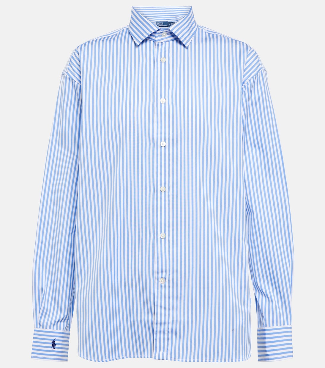 Полосатая рубашка из хлопкового поплина Polo Ralph Lauren, синий