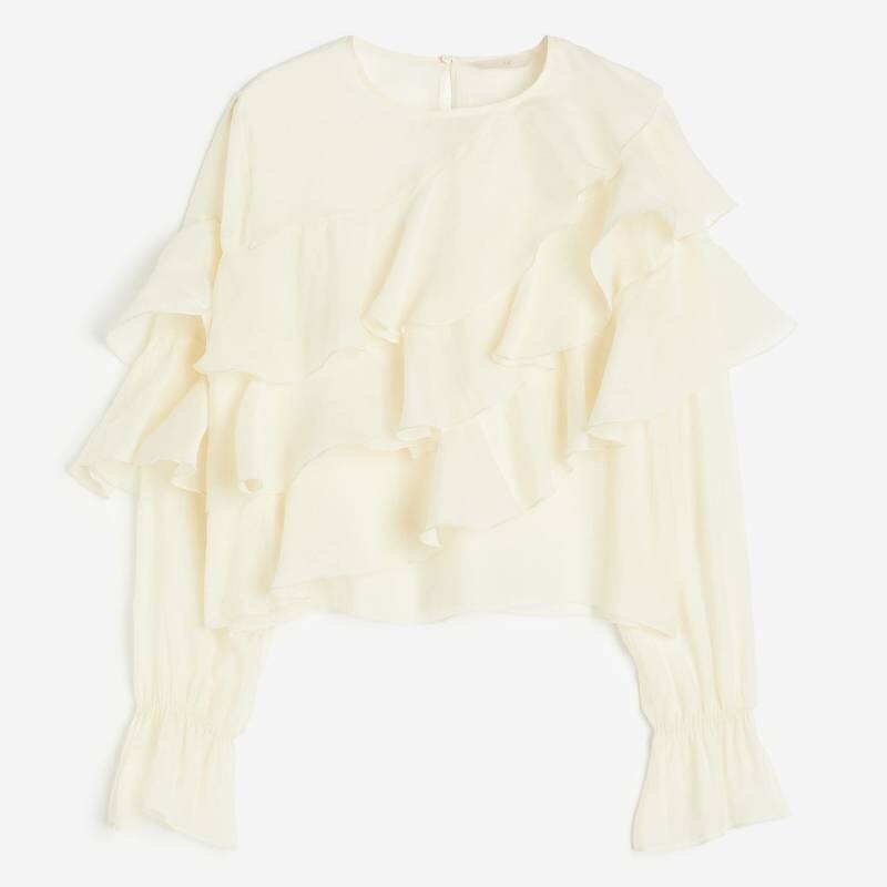 

Блузка H&M Frill, бежевый