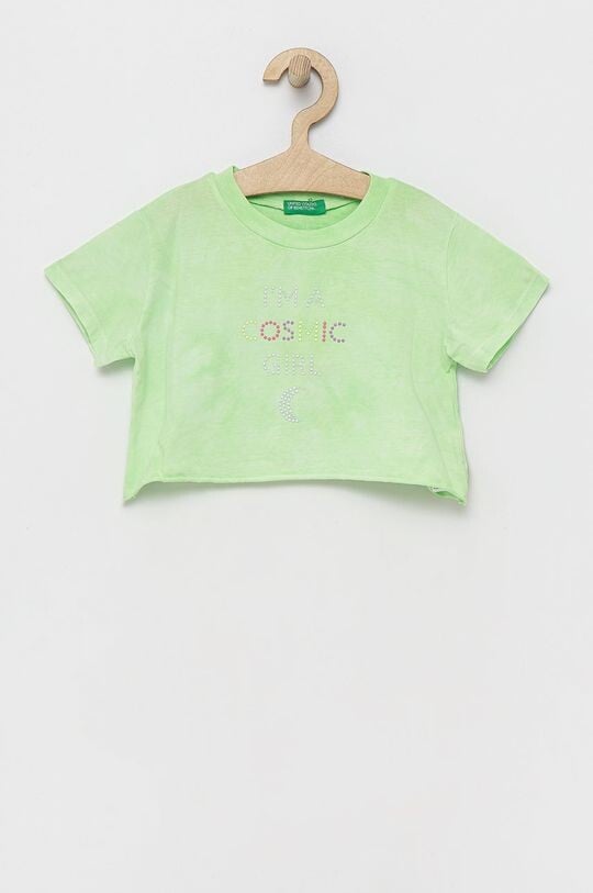 

Детская хлопковая футболка United Colors of Benetton, зеленый