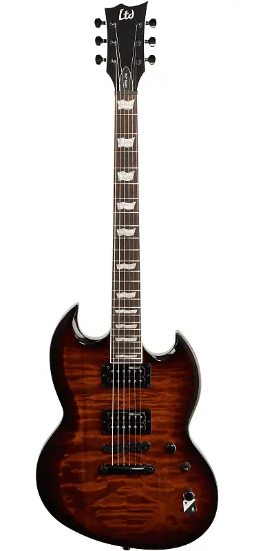 

Электрогитара ESP LTD Viper 256QM Electric Guitar - Dark Brown Sunburst