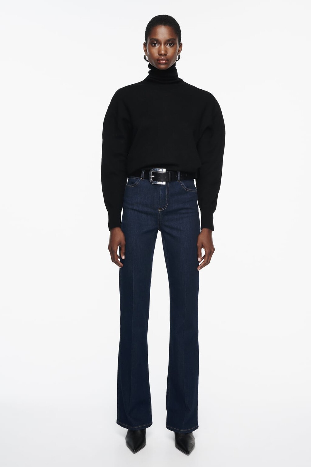 

Расклешенные джинсы с высокой талией Z1975 ZARA, синий