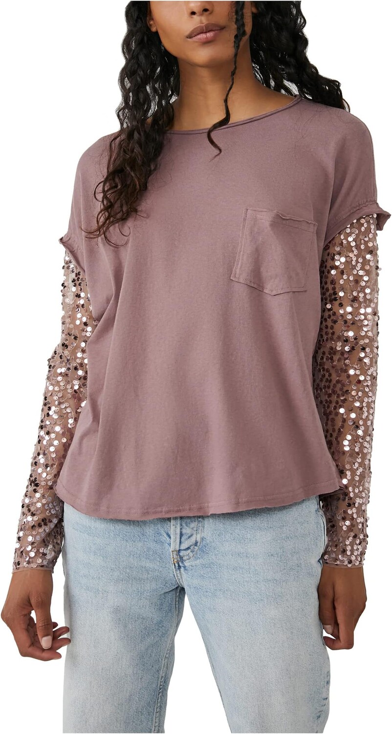 

футболка Селин Free People, цвет Lavender Shadows