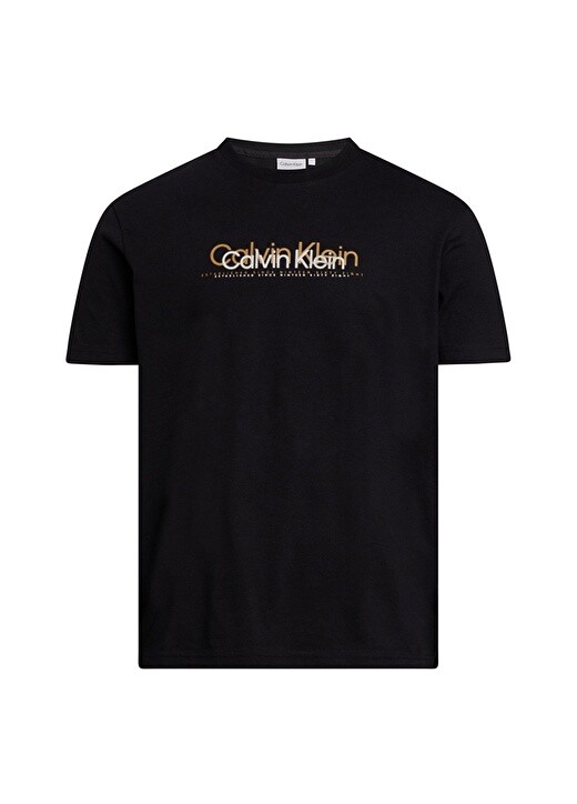 

Черная мужская футболка с круглым вырезом Calvin Klein, Черный