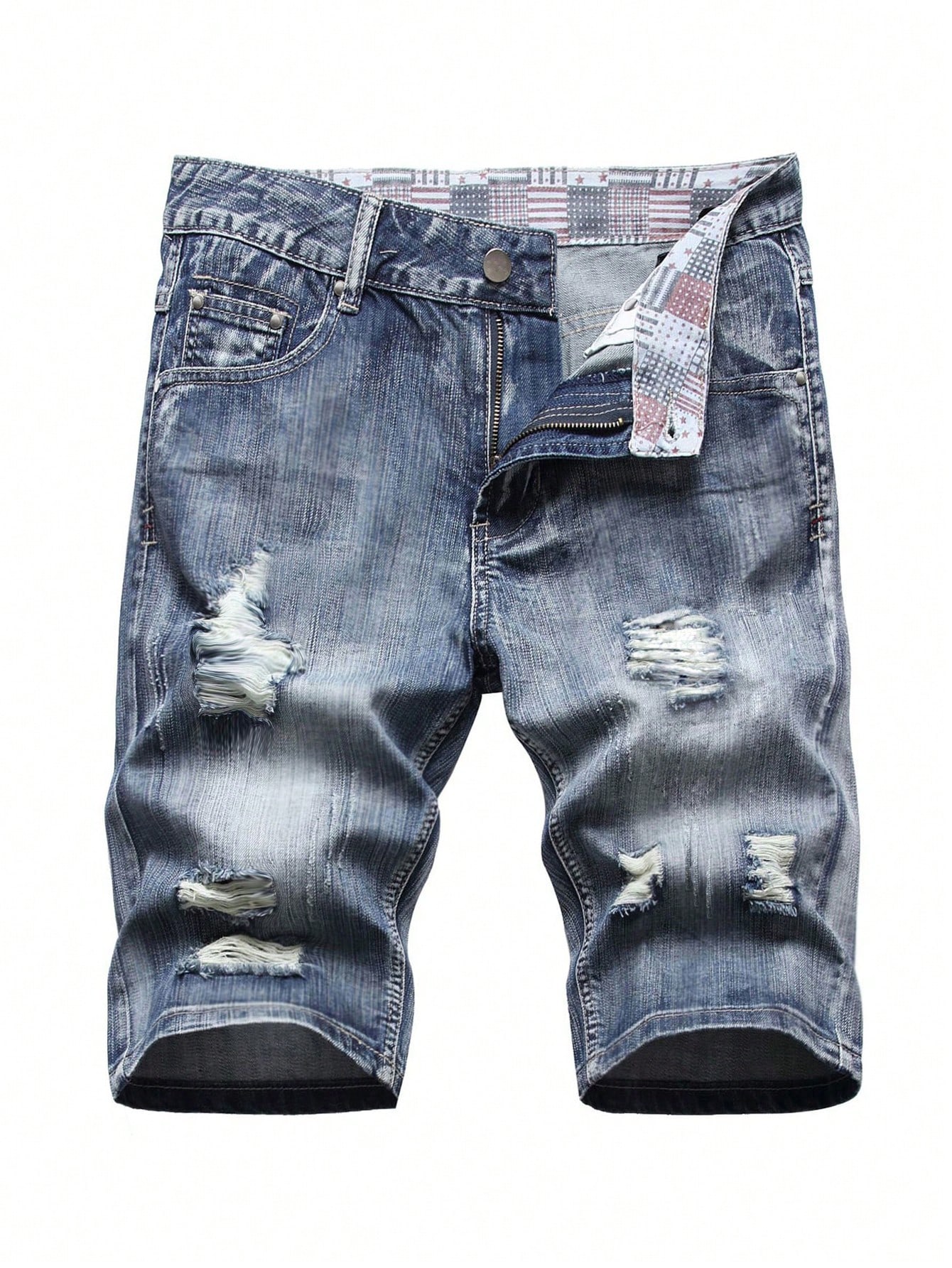 Мужские джинсовые шорты с потертостями, потертые, средняя стирка джинсовые шорты thoshort с эффектом потертостей diesel синий