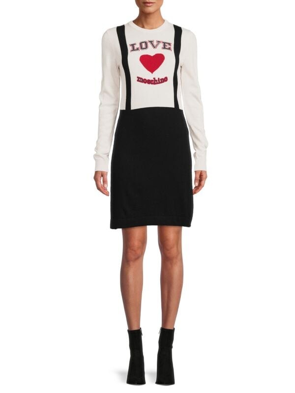 

Платье-свитер Love Moschino из смесовой шерсти love, черный